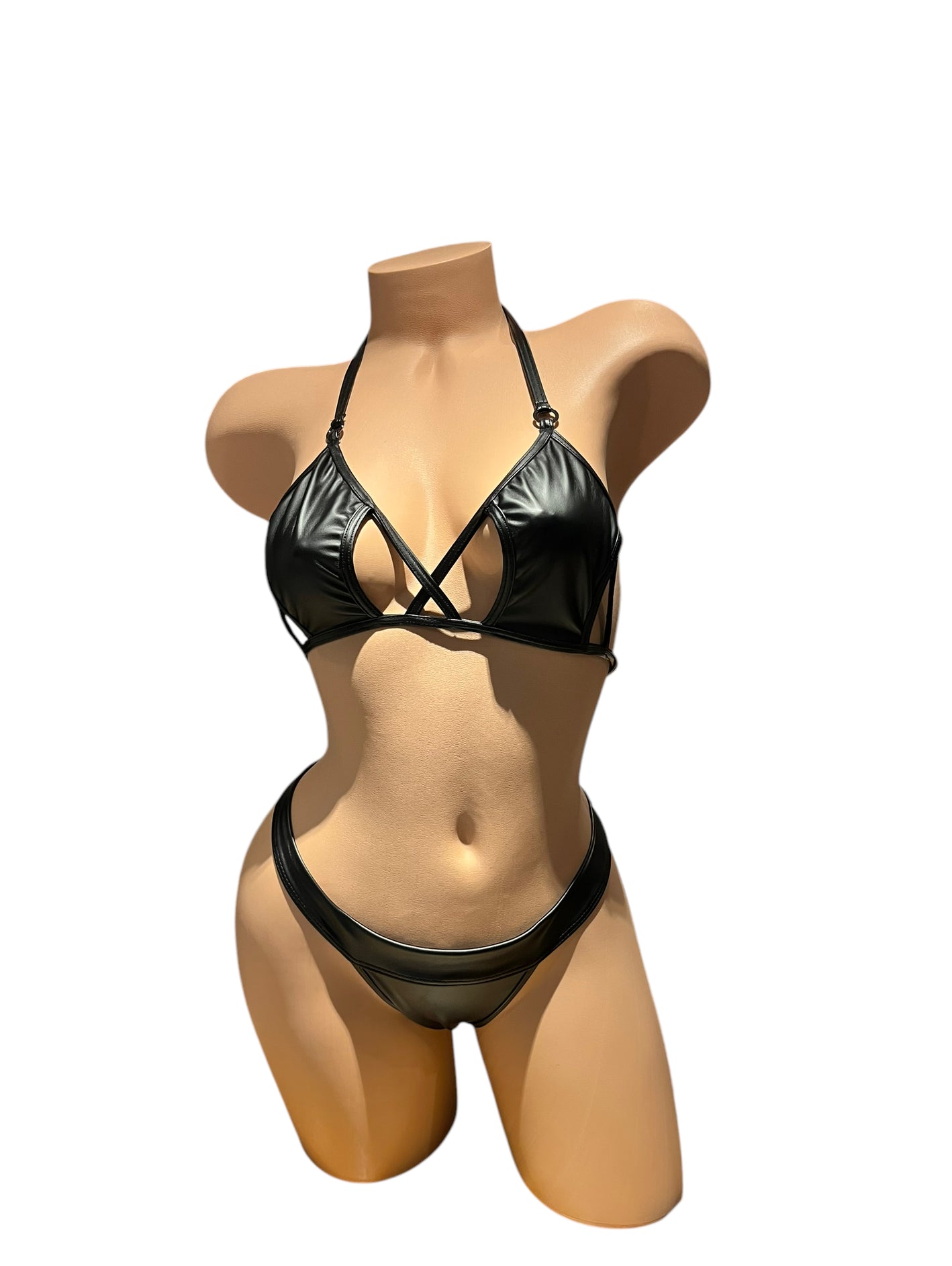Hazel 2 Piece - Black Pleather