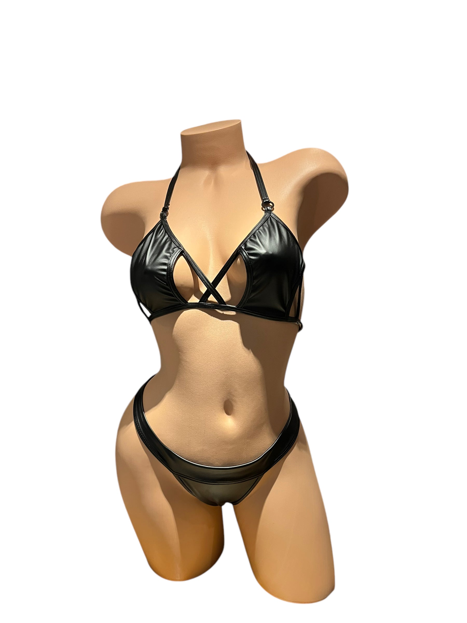 Hazel 2 Piece - Black Pleather
