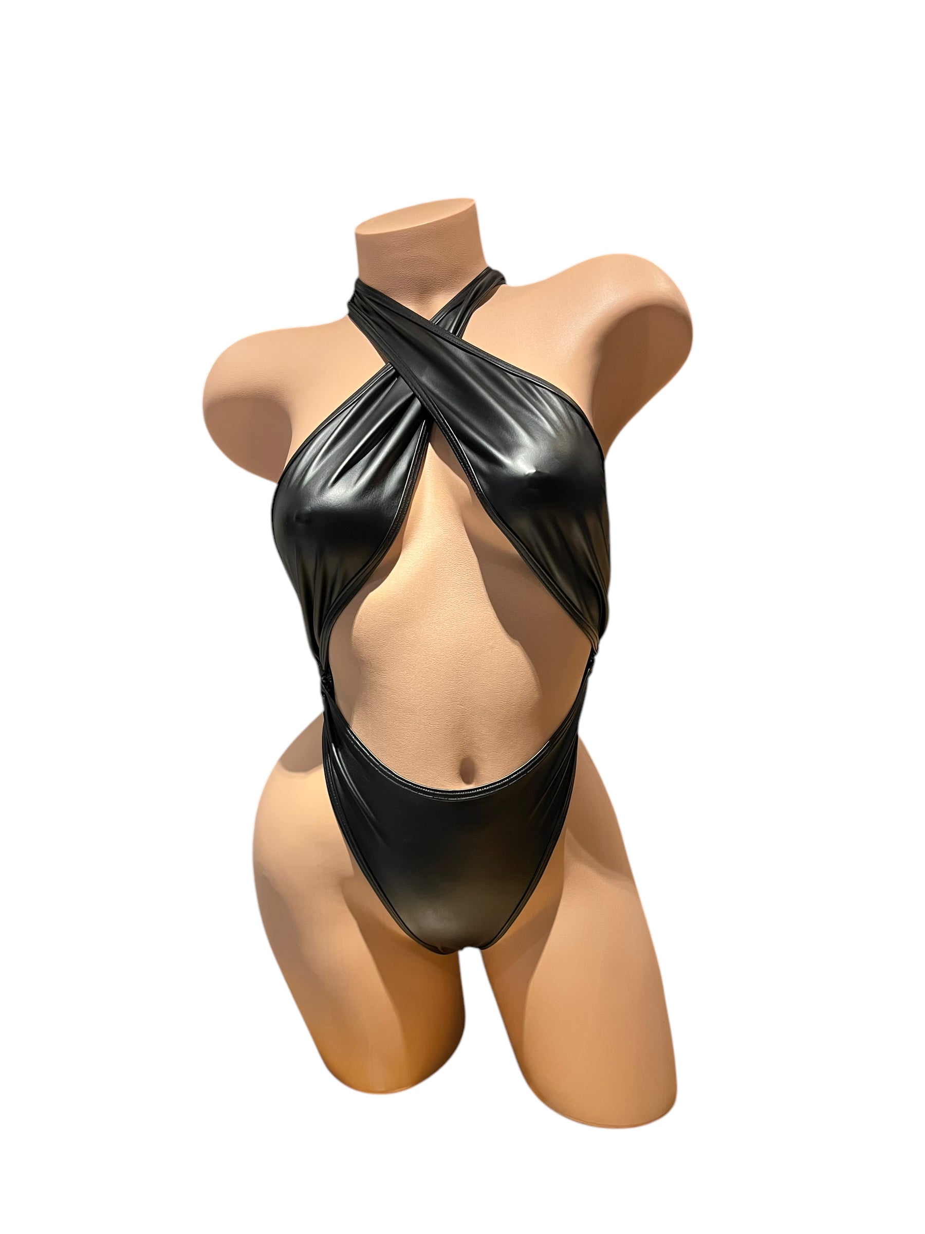 Lindsey 1 Piece - Black Pleather