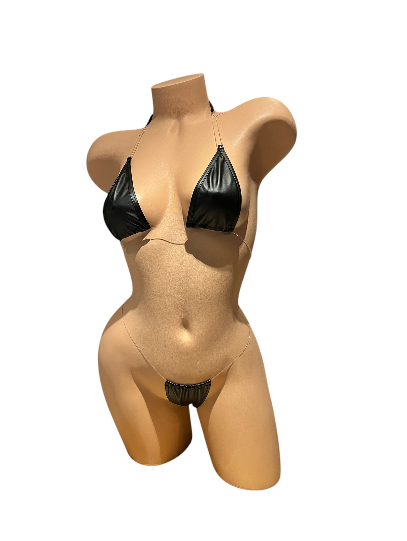 Michelle 2 Piece - Black Pleather