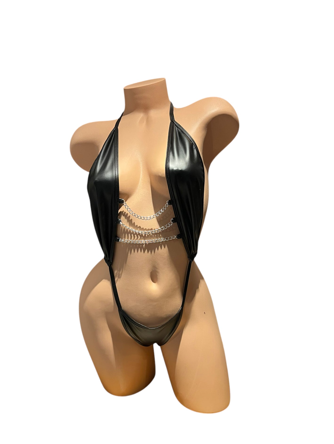 Trina 1 Piece - Black Pleather