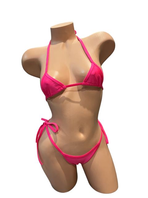 Solid Colored Micro Top Bikini Set