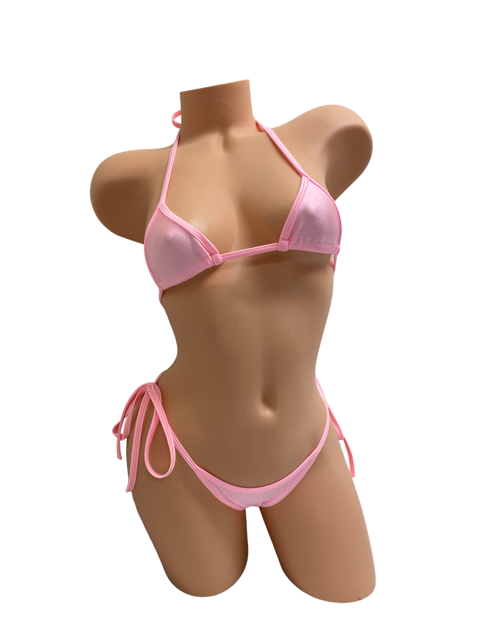 Solid Colored Micro Top Bikini Set