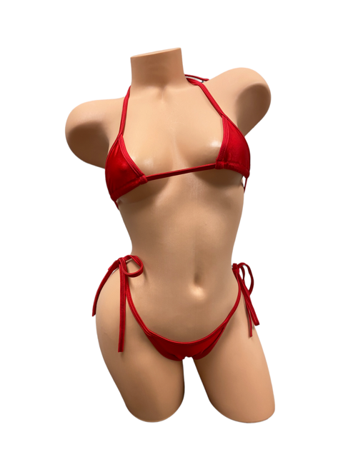 Solid Colored Micro Top Bikini Set
