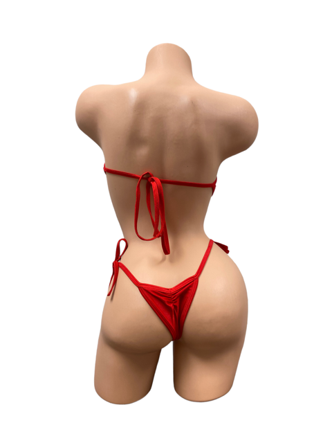 Solid Colored Tri Top Bikini Set