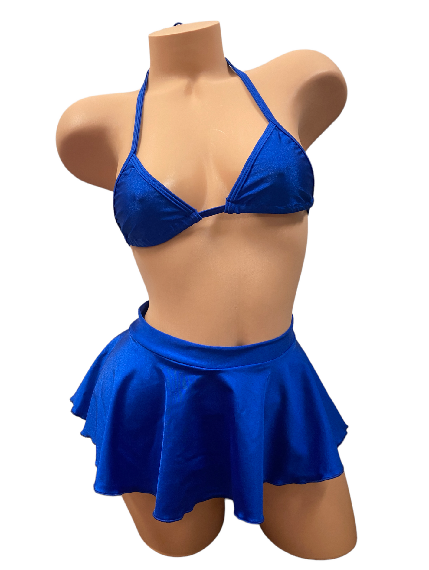 Solid Colored Tri Top Three Piece Skirt Sets