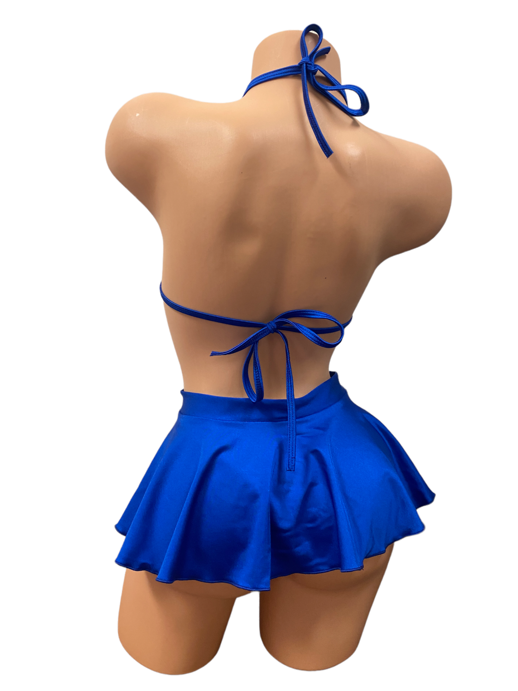 Solid Colored Tri Top Three Piece Skirt Sets