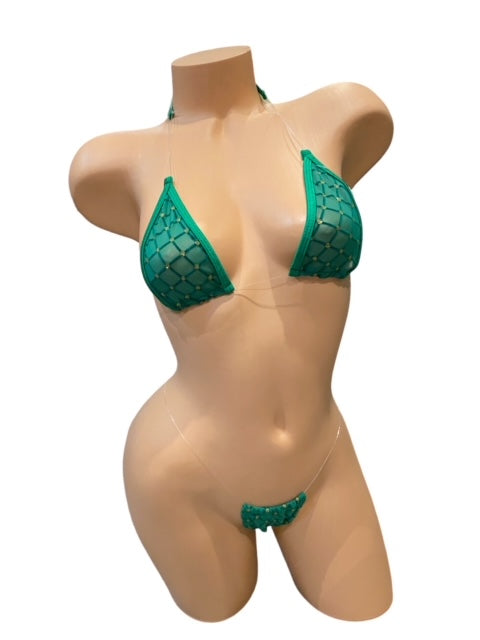 Michelle Emerald Green Gold Dots Two Piece Set